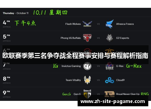 欧联赛季第三名争夺战全程赛事安排与赛程解析指南
